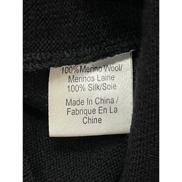 Vera Wang Authenticated Black Wool Silk Front Long Sleeve Sweater Sz Sm - Picture 4 of 10